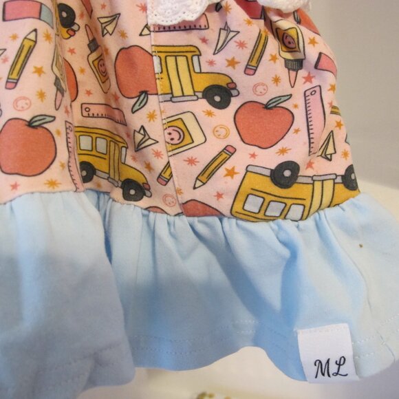 Makena Lane Girl's Back to School Apple Tunic Top Blouse Size 6 EUC - Picture 4 of 9